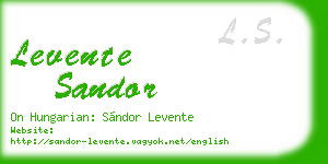 levente sandor business card