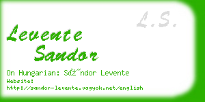 levente sandor business card
